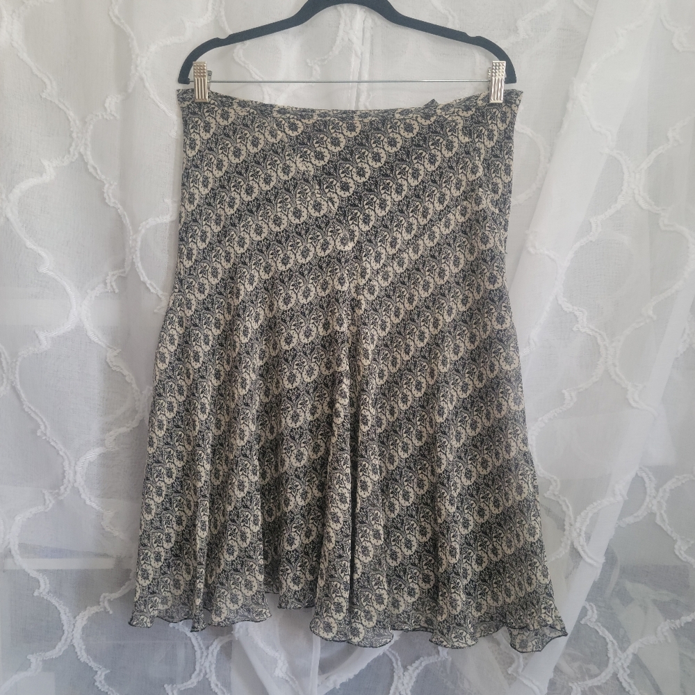 Max Studio Silver A-Line Midi Skirt Cocktail Ready
